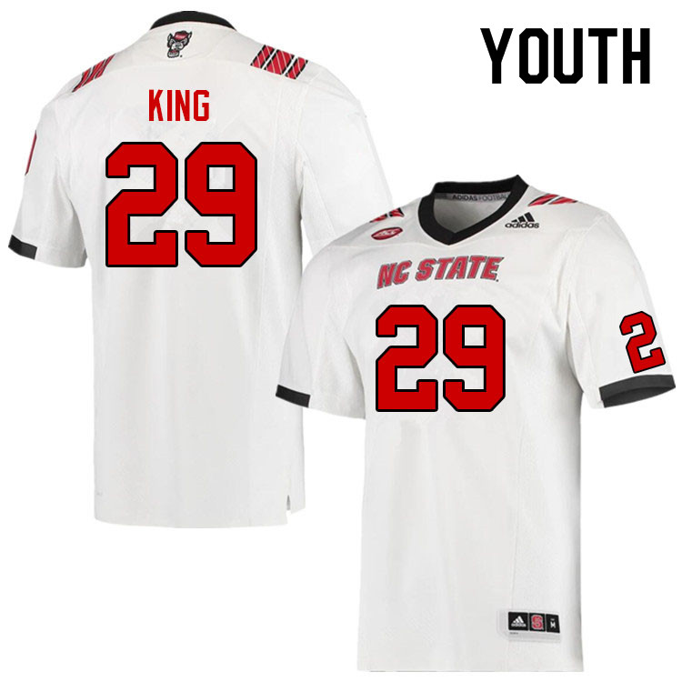 Youth #29 Jaxon King NC State Wolfpack College Football Jerseys Sale-White